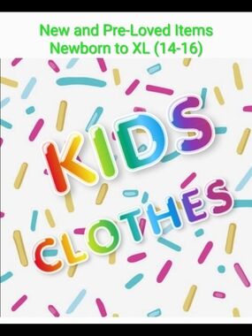 Kids Clothes Colorful Graphic Sign